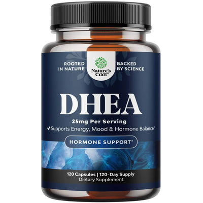 Pure DHEA 25mg for Women and Men - Extra Small Capsule High Absorption Supplement & Mood Energy Immune Support Womens Hormone Balance (4 Month Supply)